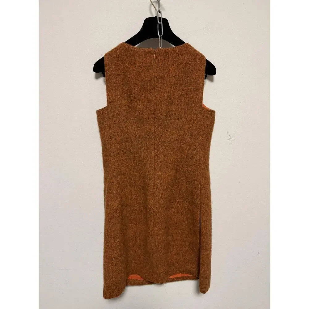 Blumarine Dress Womens IT 44 US 8 Brown Wool Blend Boucle Shift Made in Italy - Picture 7 of 14